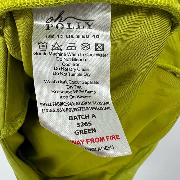 NWT Oh Polly Odyssey Fluted Sleeve Mini Dress Women's Size 8 Green Stretch Mesh - Picture 10 of 11